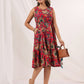 Janasya Bright Cotton Floral Fit & Flare Dress | Swadesiicart
