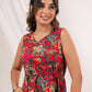 Janasya Bright Cotton Floral Fit & Flare Dress | Swadesiicart