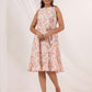 Janasya Light Cotton Floral A-Line Dress | Swadesiicart