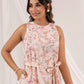 Janasya Light Cotton Floral A-Line Dress | Swadesiicart
