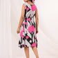 Janasya Dark Cotton Floral Handkerchief Dress | Swadesiicart