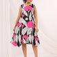 Janasya Dark Cotton Floral Handkerchief Dress | Swadesiicart