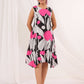Janasya Dark Cotton Floral Handkerchief Dress | Swadesiicart