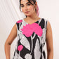 Janasya Dark Cotton Floral Handkerchief Dress | Swadesiicart