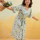 Janasya Light Cotton Floral A-Line Dress | Swadesiicart