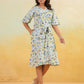 Janasya Light Cotton Floral A-Line Dress | Swadesiicart