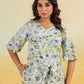 Janasya Light Cotton Floral A-Line Dress | Swadesiicart