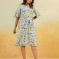 Janasya Light Cotton Floral A-Line Dress | Swadesiicart