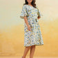 Janasya Light Cotton Floral A-Line Dress | Swadesiicart