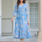 Janasya Light Georgette Floral A-Line Dress | Swadesiicart
