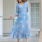 Janasya Light Georgette Floral A-Line Dress | Swadesiicart