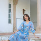 Janasya Light Georgette Floral A-Line Dress | Swadesiicart