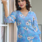 Janasya Light Georgette Floral A-Line Dress | Swadesiicart
