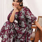 Janasya Dark Cotton Floral Tiered Dress | Swadesiicart