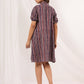 Janasya Dark Cotton Striped A-Line Dress | Swadesiicart