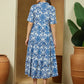 Janasya Bright Flex Ikkat Tiered Dress | Swadesiicart