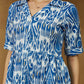 Janasya Bright Flex Ikkat Tiered Dress | Swadesiicart