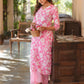Janasya Light Cotton Floral Straight Kurta Set | Swadesiicart