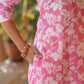 Janasya Light Cotton Floral Straight Kurta Set | Swadesiicart