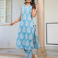 Janasya Light Cotton Ethnic Motifs Straight Kurta Set | Swadesiicart