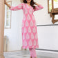 Janasya Light Cotton Ethnic Motifs Straight Kurta Set | Swadesiicart