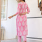 Janasya Light Cotton Ethnic Motifs Straight Kurta Set | Swadesiicart