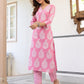 Janasya Light Cotton Ethnic Motifs Straight Kurta Set | Swadesiicart