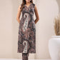 Janasya Dark Cotton Paisley Straight Kurta Set | Swadesiicart