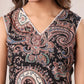 Janasya Dark Cotton Paisley Straight Kurta Set | Swadesiicart