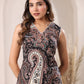 Janasya Dark Cotton Paisley Straight Kurta Set | Swadesiicart