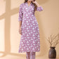 Janasya Light Cotton Floral Straight Kurta Set | Swadesiicart