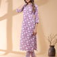 Janasya Light Cotton Floral Straight Kurta Set | Swadesiicart