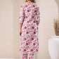 Janasya Light Cotton Floral Straight Kurta Set | Swadesiicart