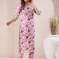 Janasya Light Cotton Floral Straight Kurta Set | Swadesiicart