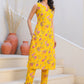 Janasya Bright Cotton Floral Straight Kurta Set | Swadesiicart