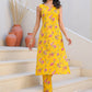 Janasya Bright Cotton Floral Straight Kurta Set | Swadesiicart