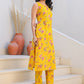 Janasya Bright Cotton Floral Straight Kurta Set | Swadesiicart