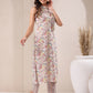 Janasya Light Cotton Floral Straight Kurta Set | Swadesiicart