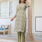 Janasya Dark Cotton Floral Straight Kurta Set | Swadesiicart