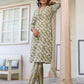 Janasya Dark Cotton Floral Straight Kurta Set | Swadesiicart