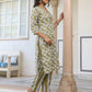 Janasya Dark Cotton Floral Straight Kurta Set | Swadesiicart