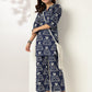 Janasya Dark Cotton Ikkat Straight Top & Bottom Set | Swadesiicart