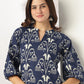 Janasya Dark Cotton Ikkat Straight Top & Bottom Set | Swadesiicart