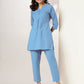 Janasya Light Cotton Solid A-Line Top & Bottom Set | Swadesiicart