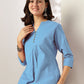 Janasya Light Cotton Solid A-Line Top & Bottom Set | Swadesiicart