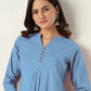 Janasya Light Cotton Solid A-Line Top & Bottom Set | Swadesiicart