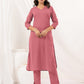 Janasya Light Cotton Solid Straight Kurta Set | Swadesiicart