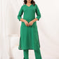 Janasya Dark Cotton Solid Straight Kurta Set | Swadesiicart