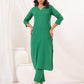 Janasya Dark Cotton Solid Straight Kurta Set | Swadesiicart