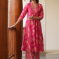 Janasya Bright Cotton Floral A-Line Kurta Set | Swadesiicart